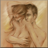 Sexy loving couple Erotic couples hand painted