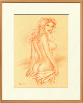 Naked Love Goddess Erotic Pastel Painting