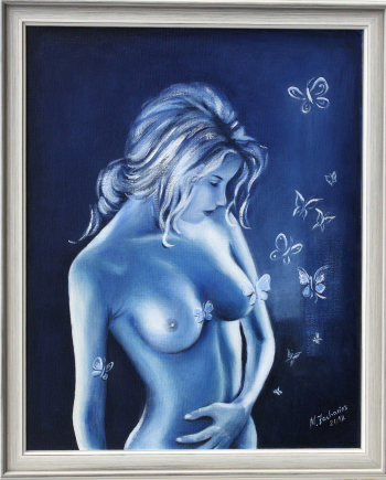 Woman in blue Akt Malerei Frauen